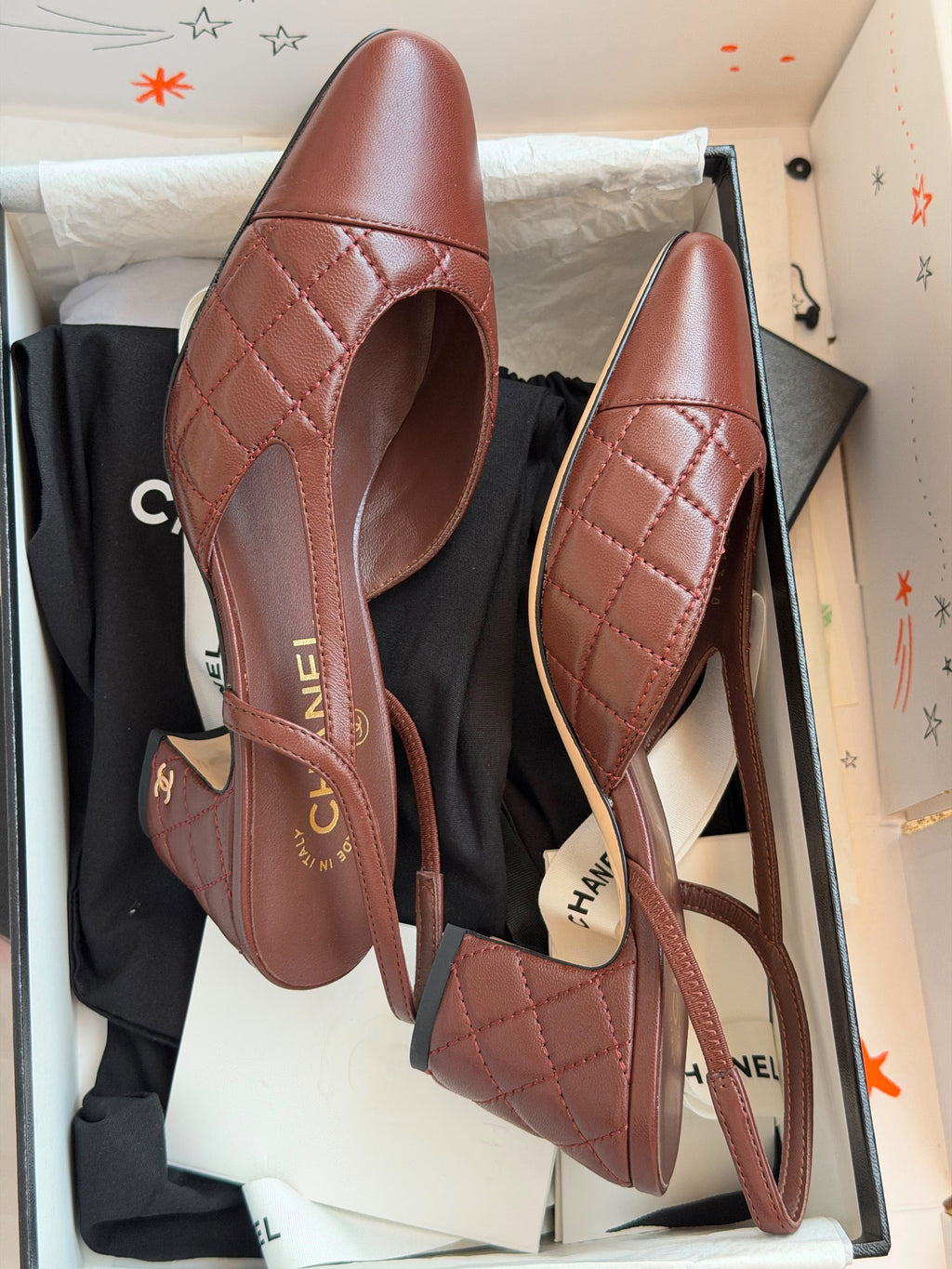 Chanel Quilted Lambskin Slingback Pumps