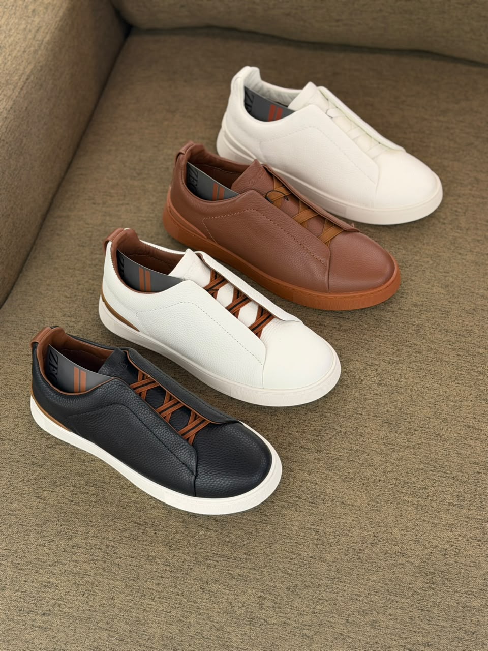Zegna Triple Stitch Slip-On Sneaker
