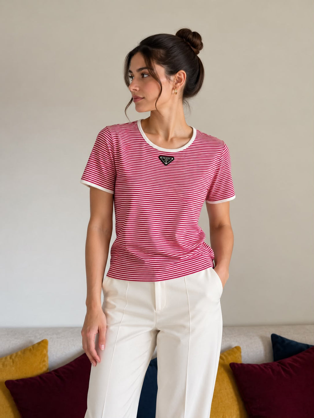 Prada Striped Jersey T-shirt