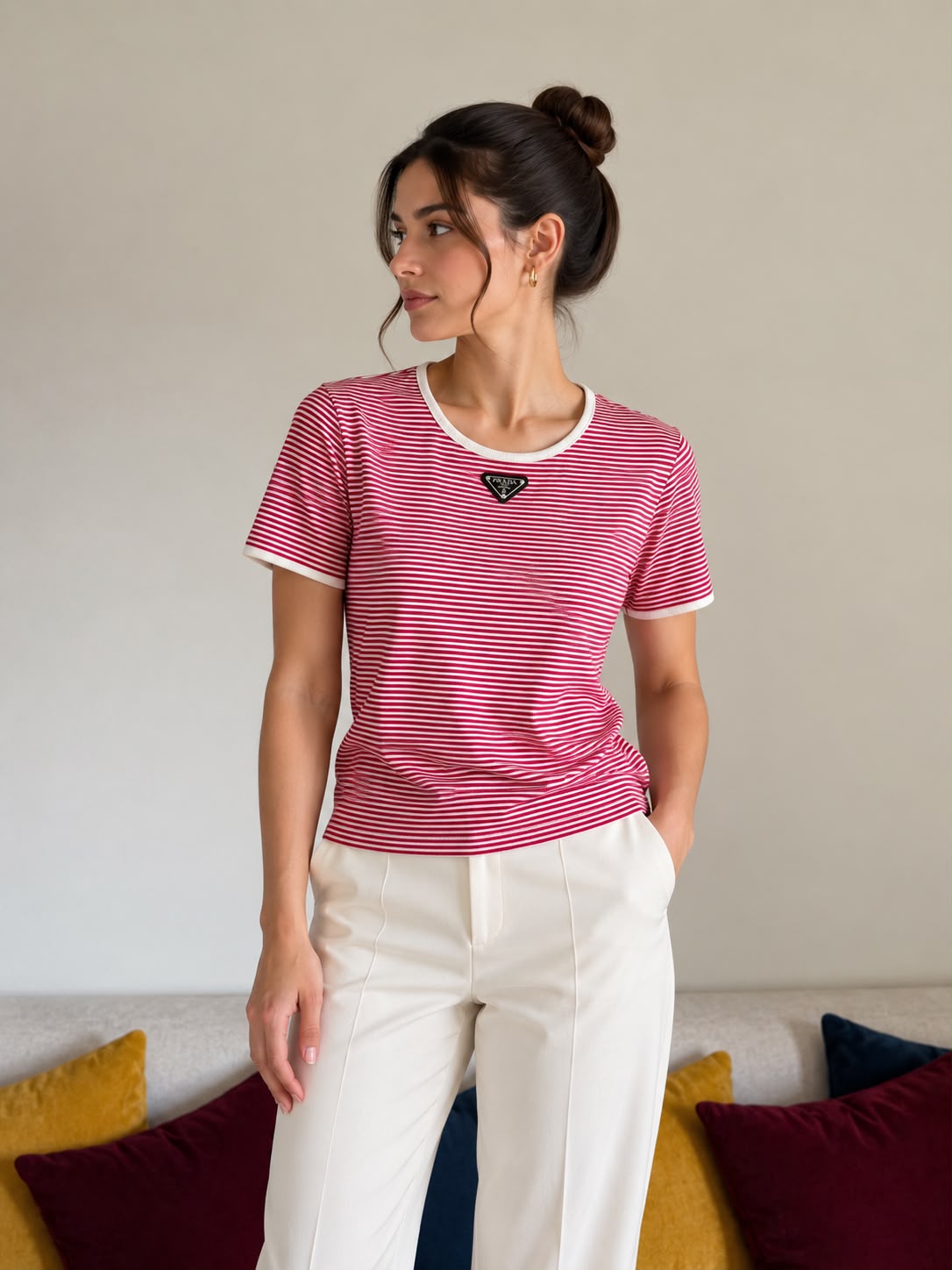 Prada Striped Jersey T-shirt