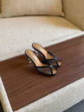 Chanel Mesh Peep-Toe CC Mules