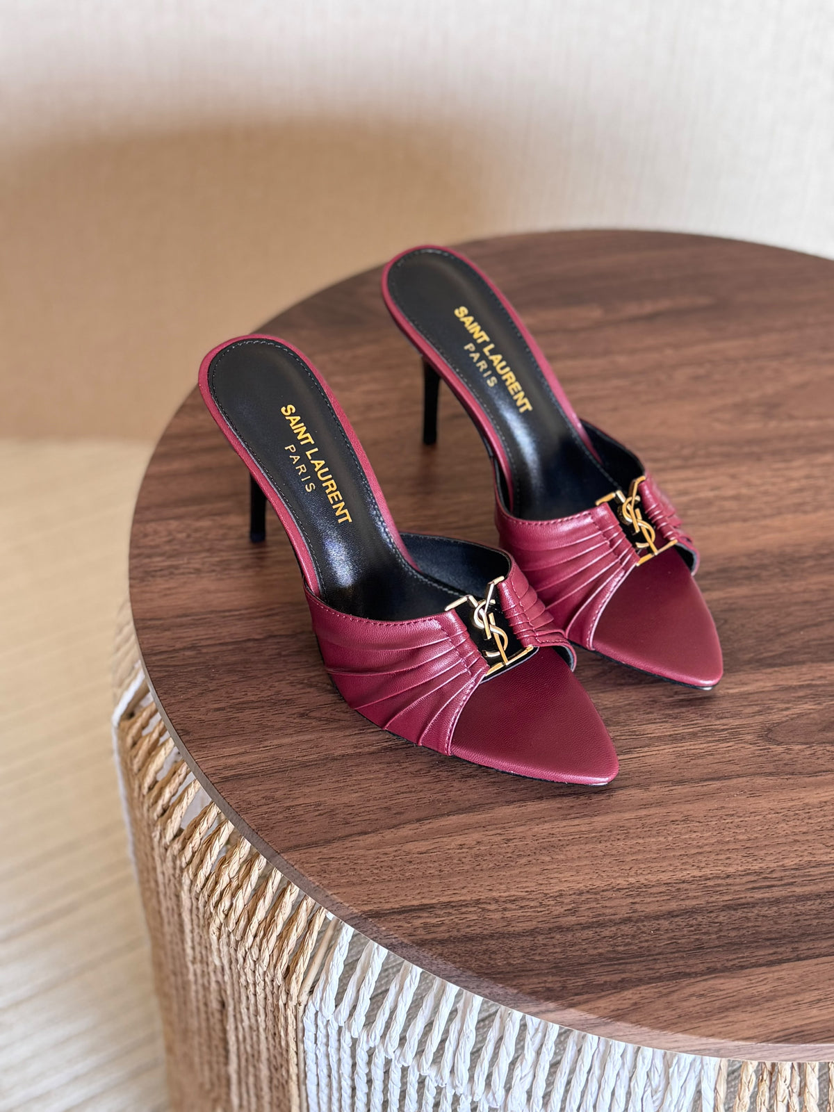 Saint Laurent Babylone Mules in Smooth Leather