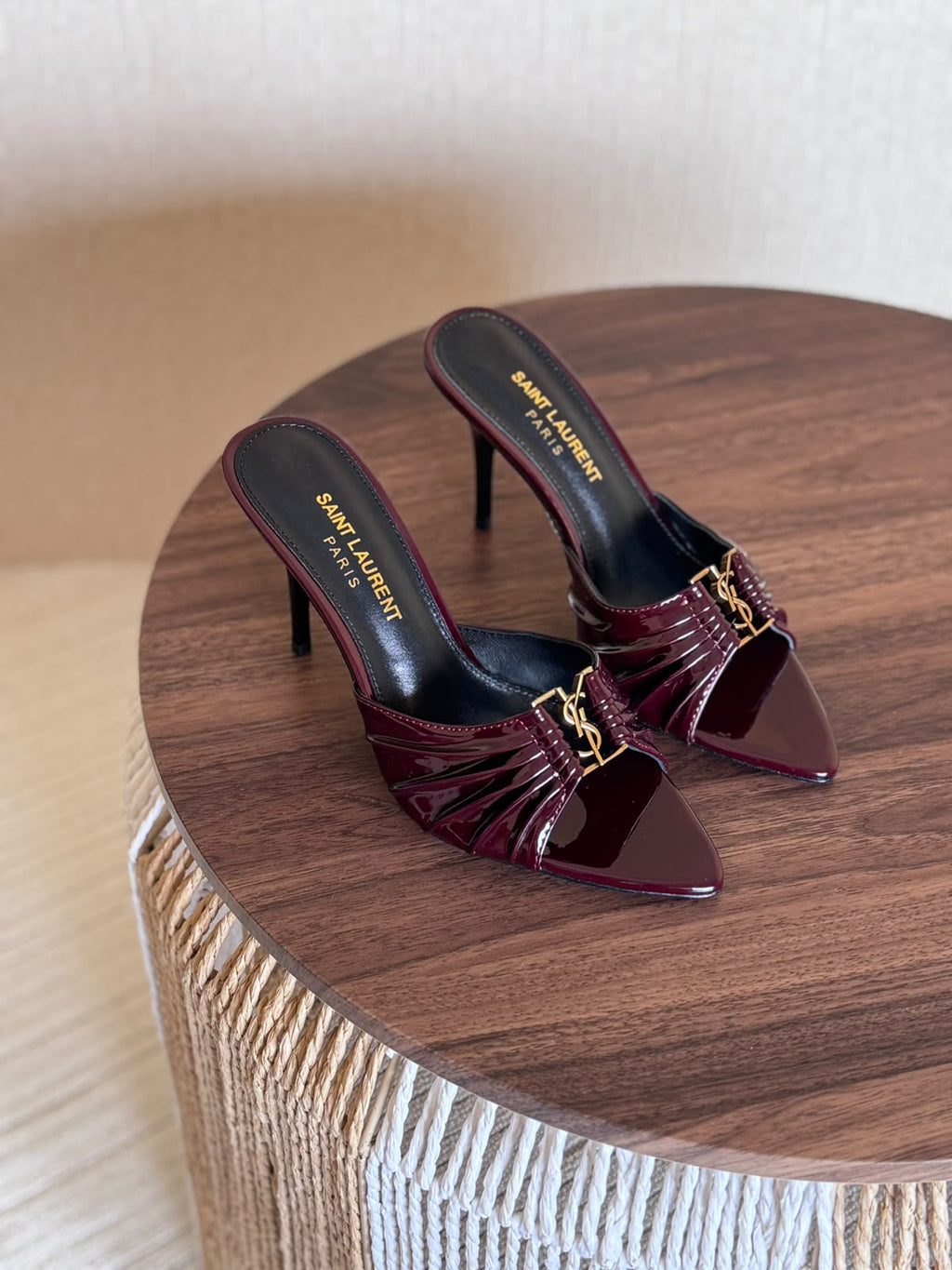 Saint Laurent Babylone Mules in Smooth Leather