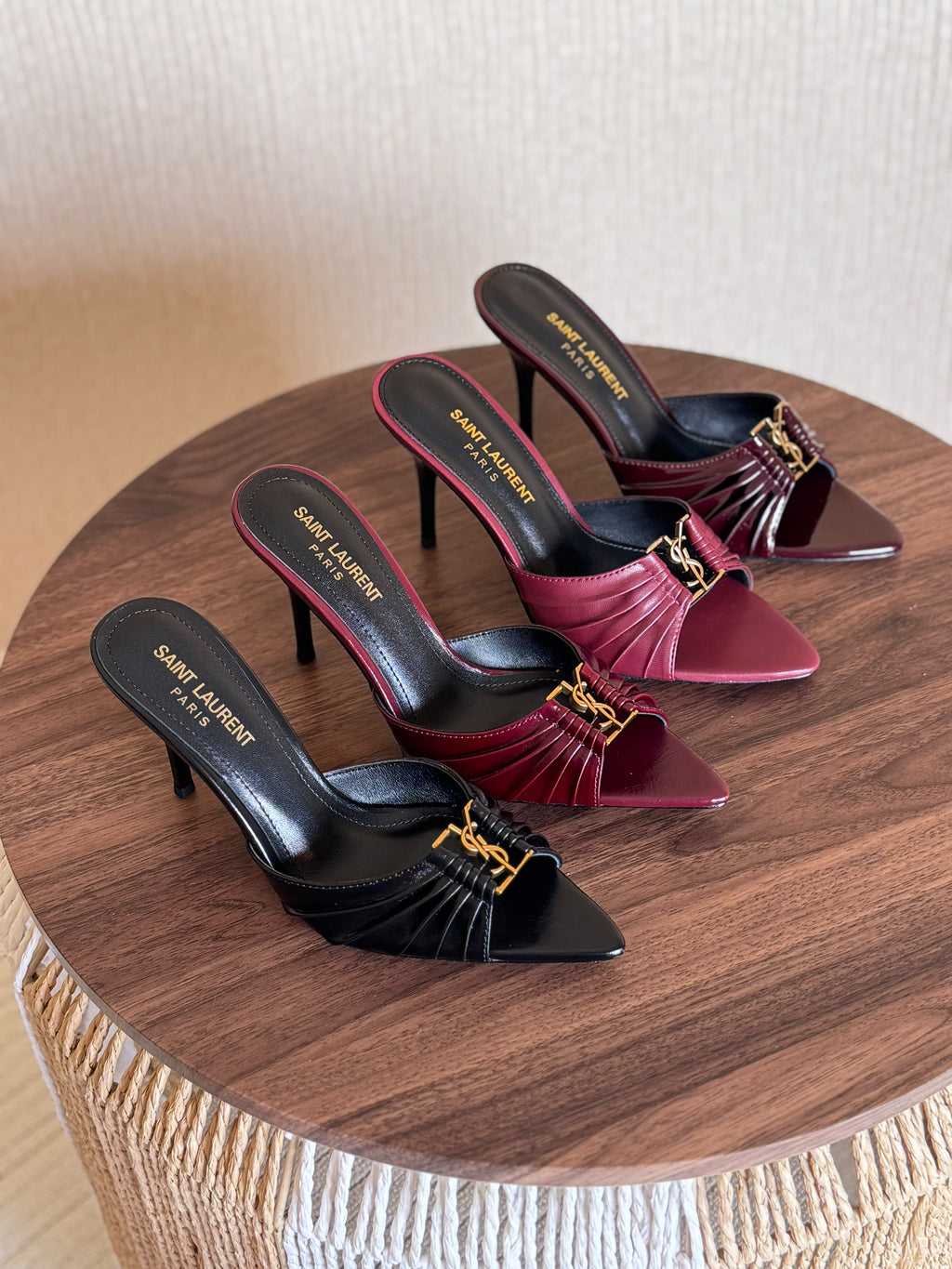 Saint Laurent Babylone Mules in Smooth Leather