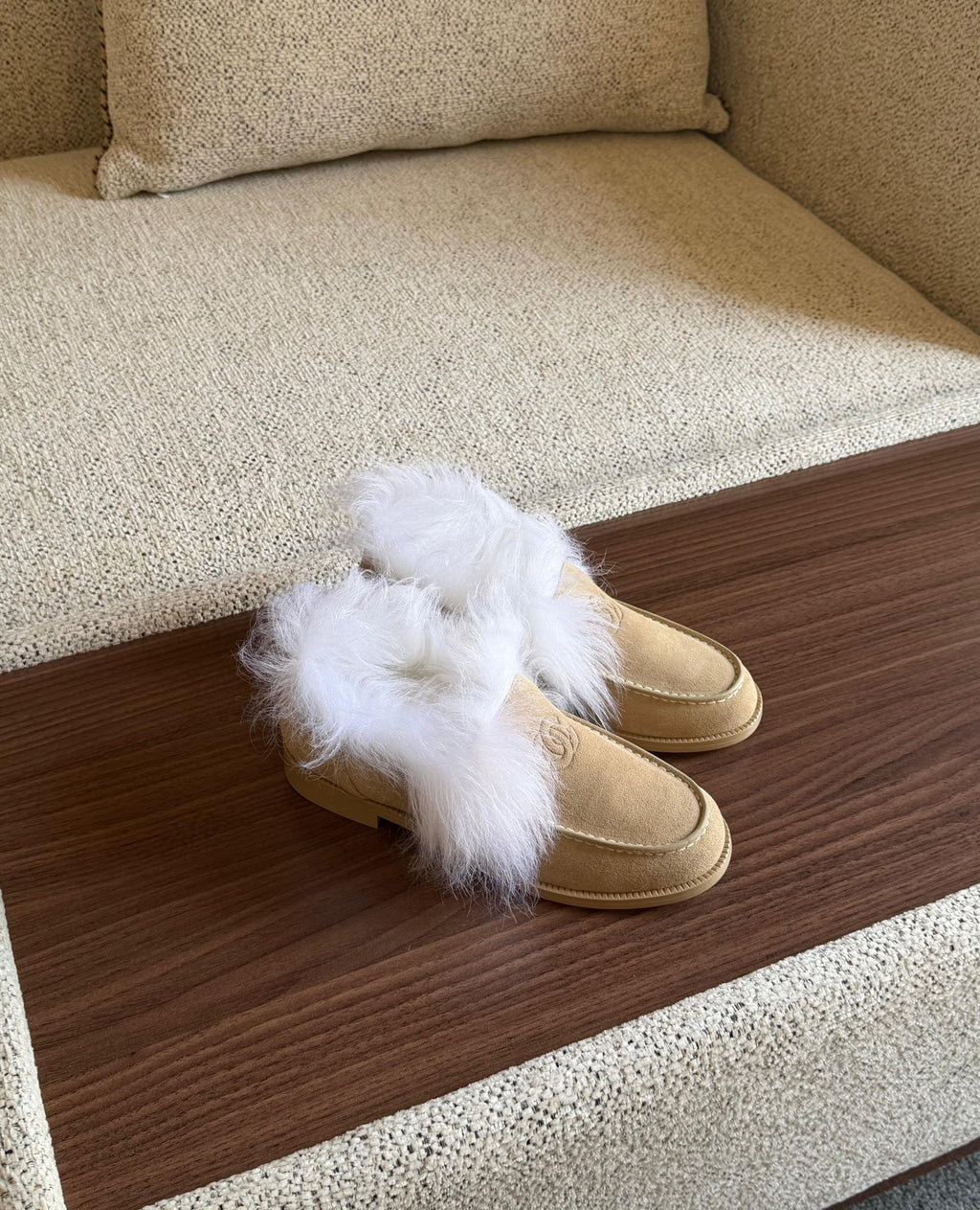 Chanel Coco Neige Shearling Moccasins