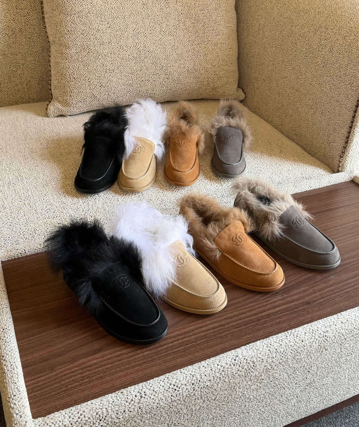 Chanel Coco Neige Shearling Moccasins