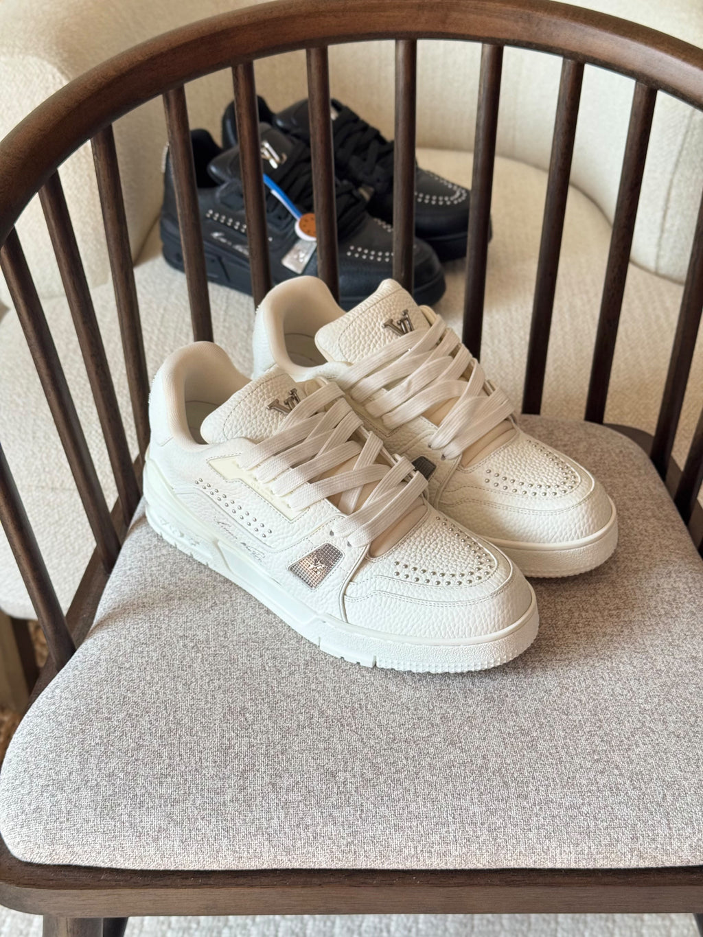 Louis Vuitton LV Trainer Sneakers with Strass Stud Accents
