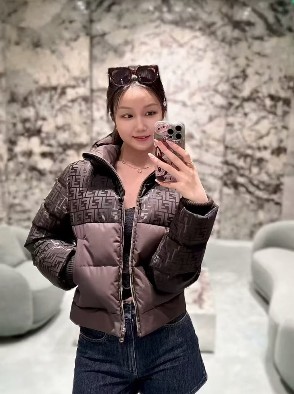 Fendi FF Jacquard Hooded Padded Jacket