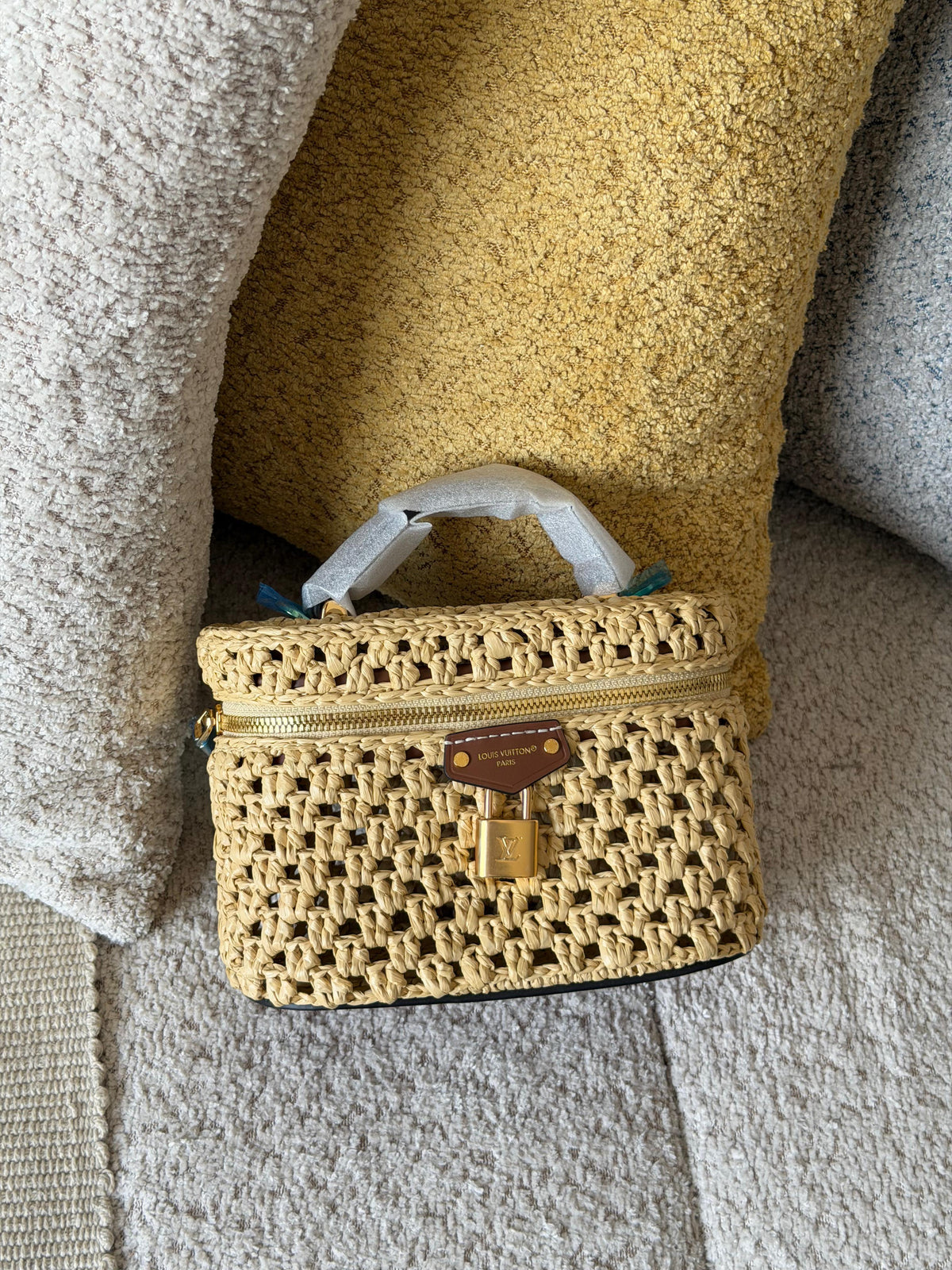 Louis Vuitton Vanity Chain Pouch in Raffia Bag