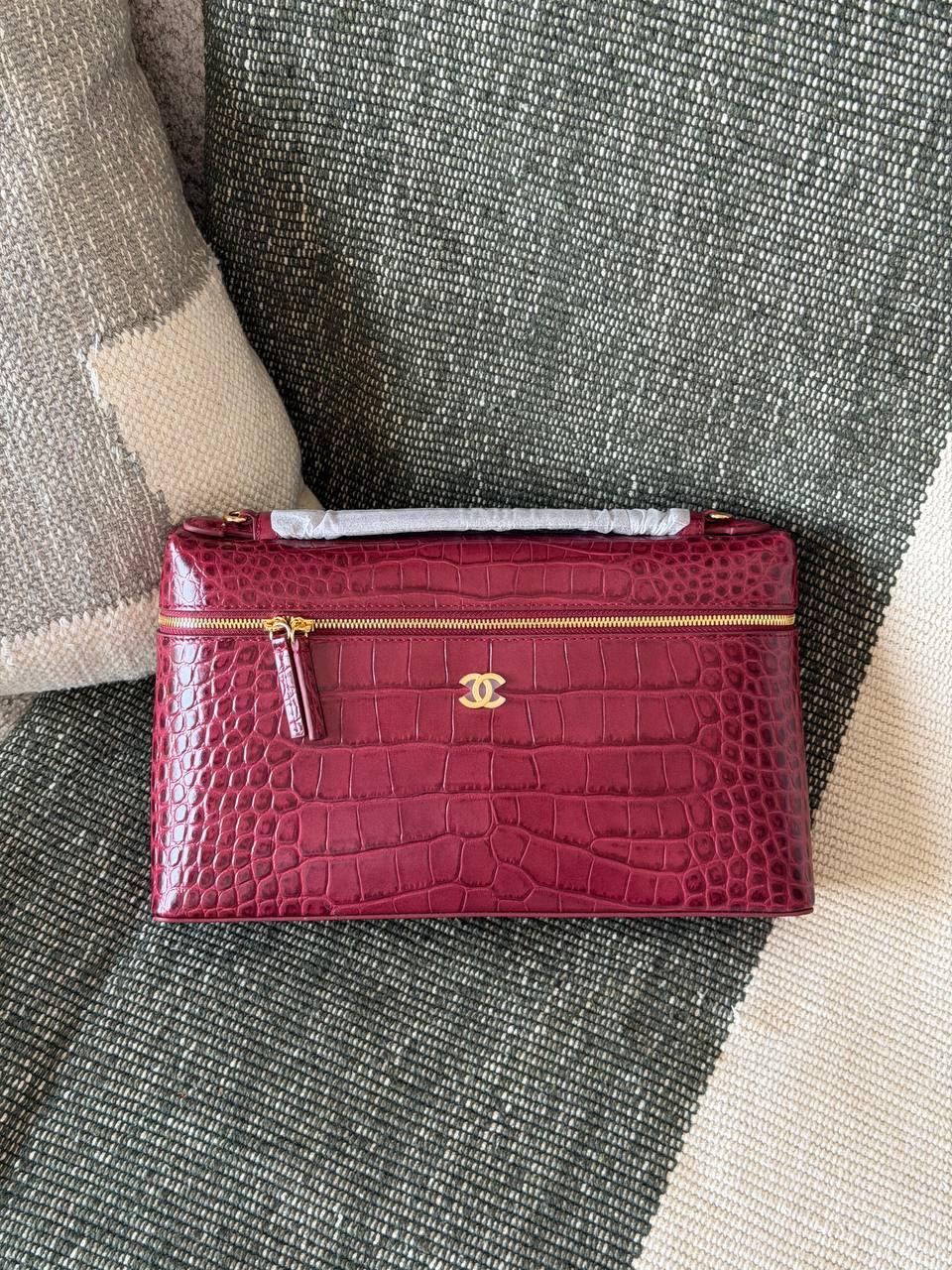 Chanel Crocodile-Embossed Calfskin Slim Vanity with Chain Bag