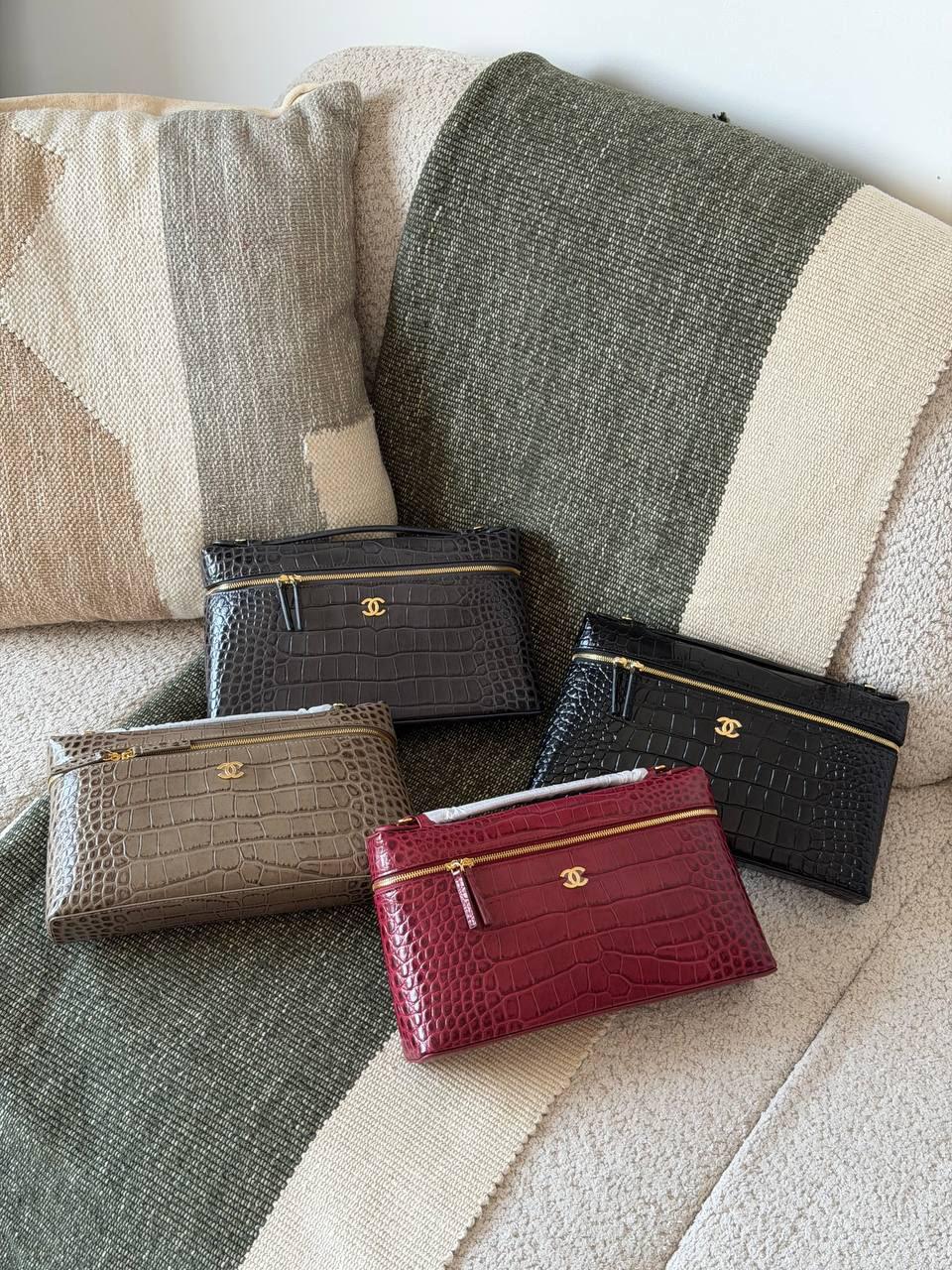 Chanel Crocodile-Embossed Calfskin Slim Vanity with Chain Bag