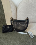 Chanel Mesh and Quilted Lambskin Chain Hobo Bag