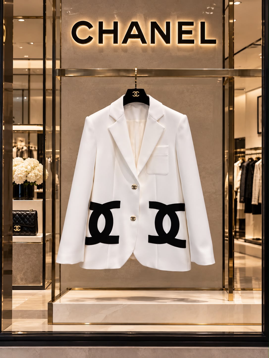 Chanel Oversized Graphic CC Logo Blazer