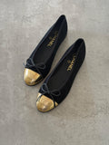 Chanel Lambskin CC Cap-Toe Ballerina Flats