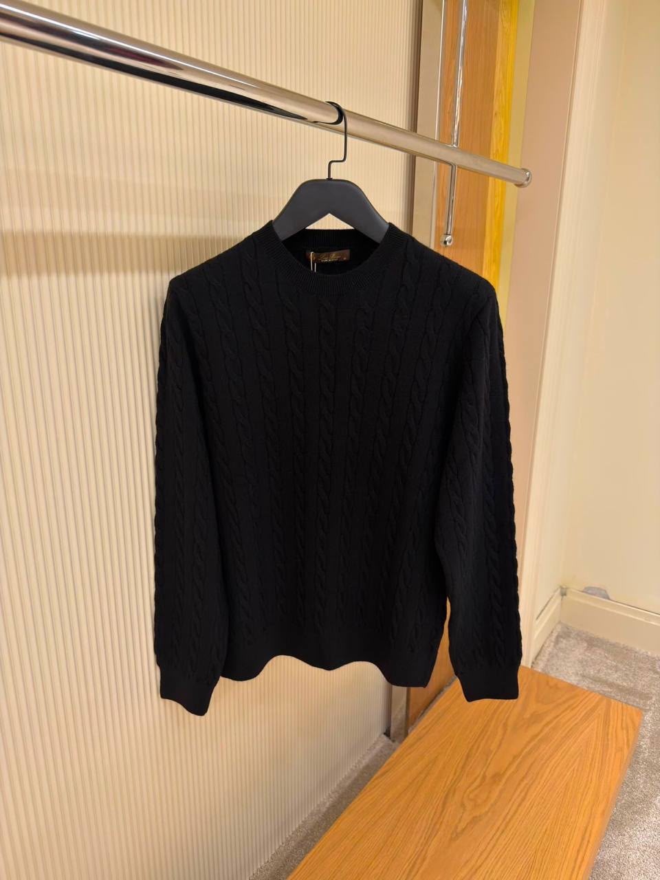 Loro Piana Cedar Cable-Knit Cashmere Crewneck Sweaters