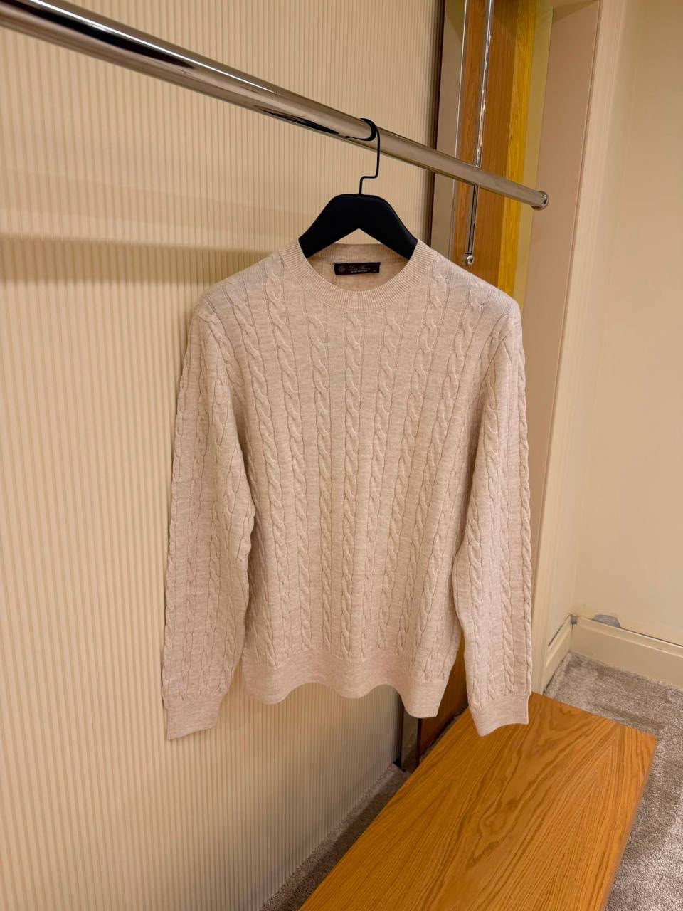 Loro Piana Cedar Cable-Knit Cashmere Crewneck Sweaters