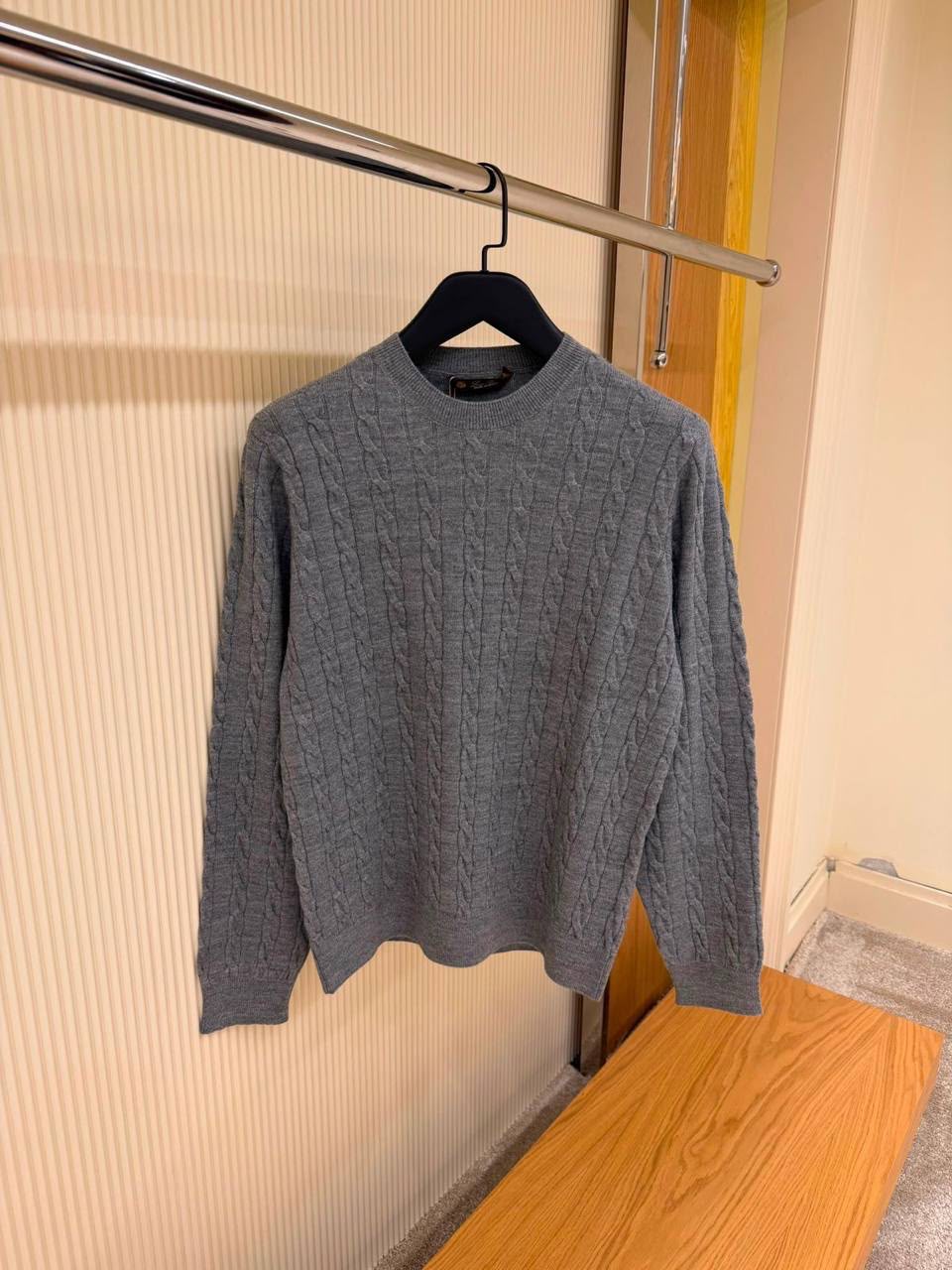 Loro Piana Cedar Cable-Knit Cashmere Crewneck Sweaters