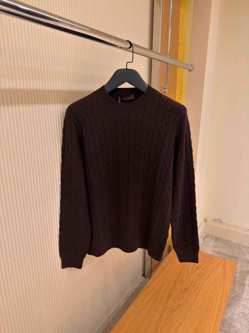 Loro Piana Cedar Cable-Knit Cashmere Crewneck Sweaters