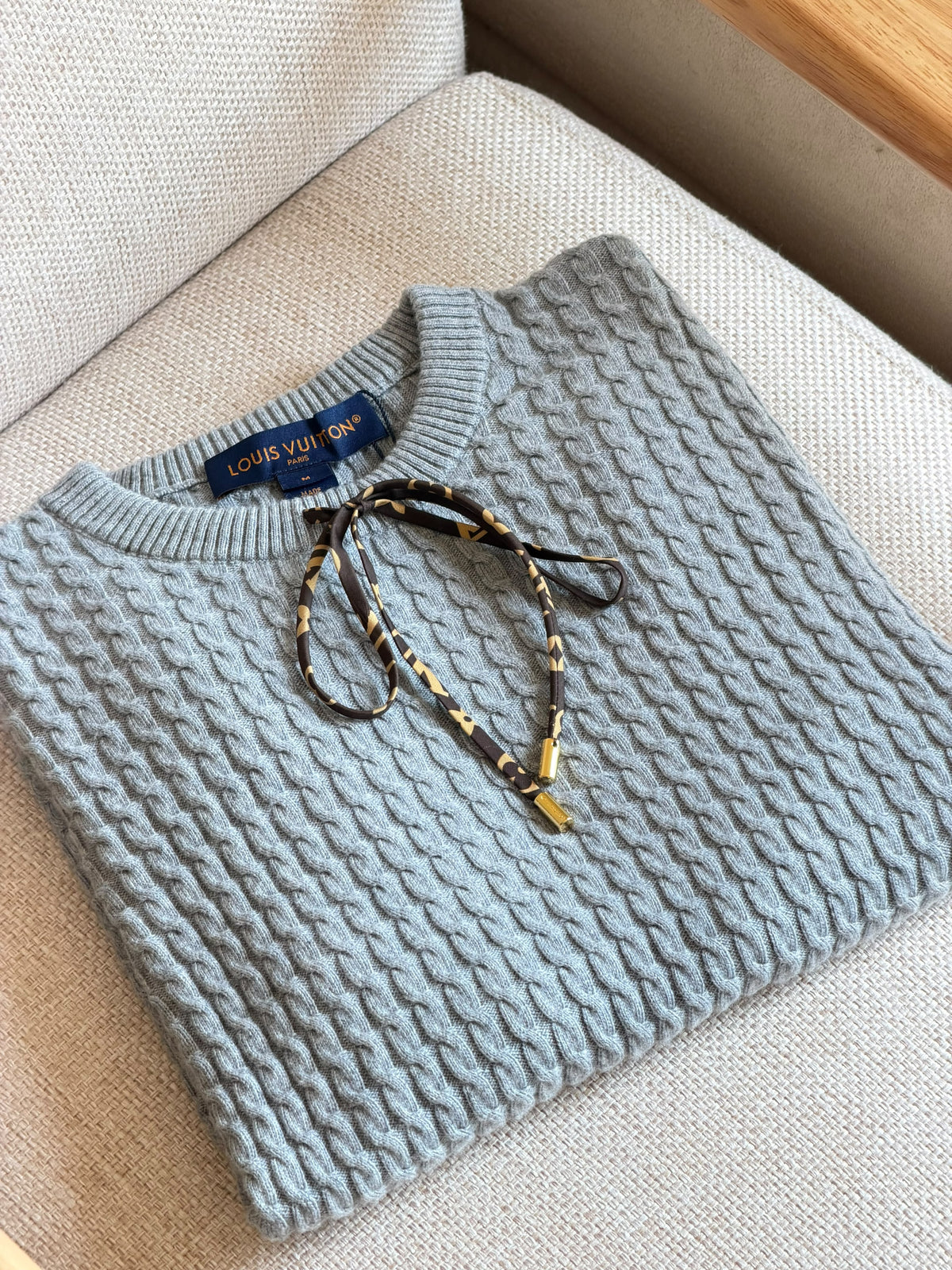 Louis Vuitton Varsity Stripe Cable Knit Pullover