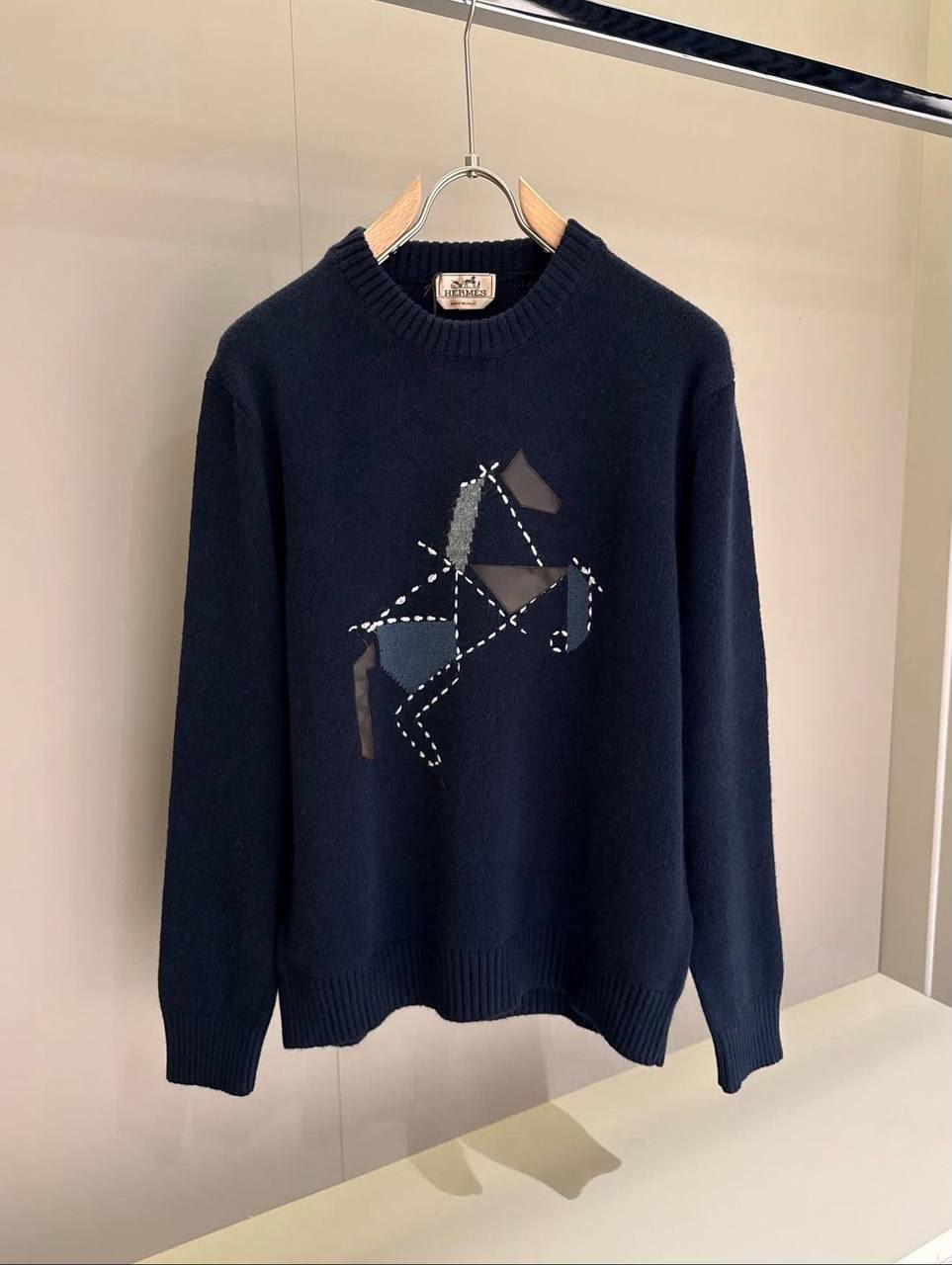 Hermes Cashmere Cheval tangram crewneck sweater