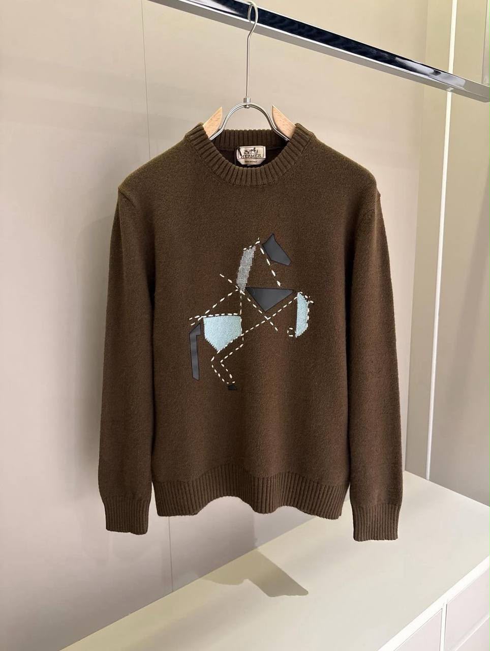 Hermes Cashmere Cheval tangram crewneck sweater