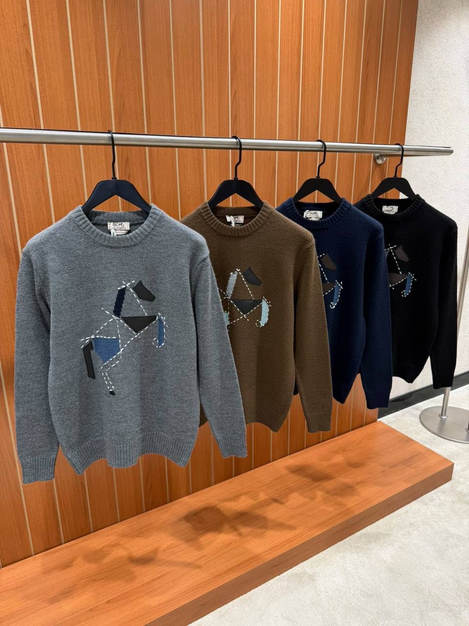 Hermes Cashmere Cheval tangram crewneck sweater