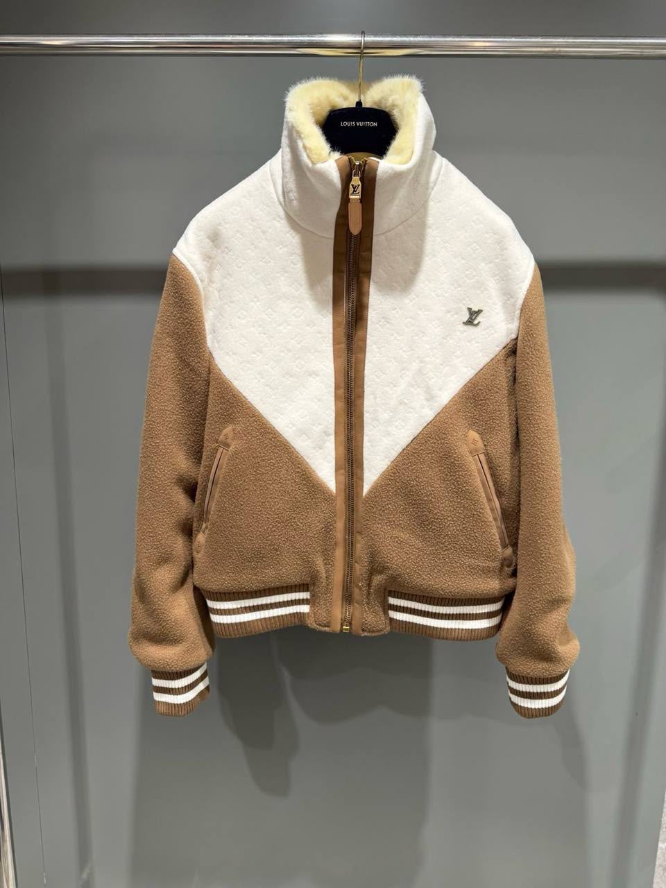 Louis Vuitton Monogram Blouson With Shearling Collar