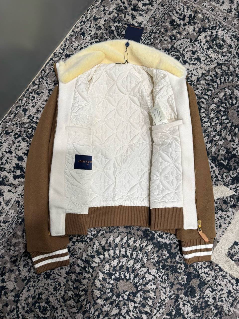 Louis Vuitton Monogram Blouson With Shearling Collar