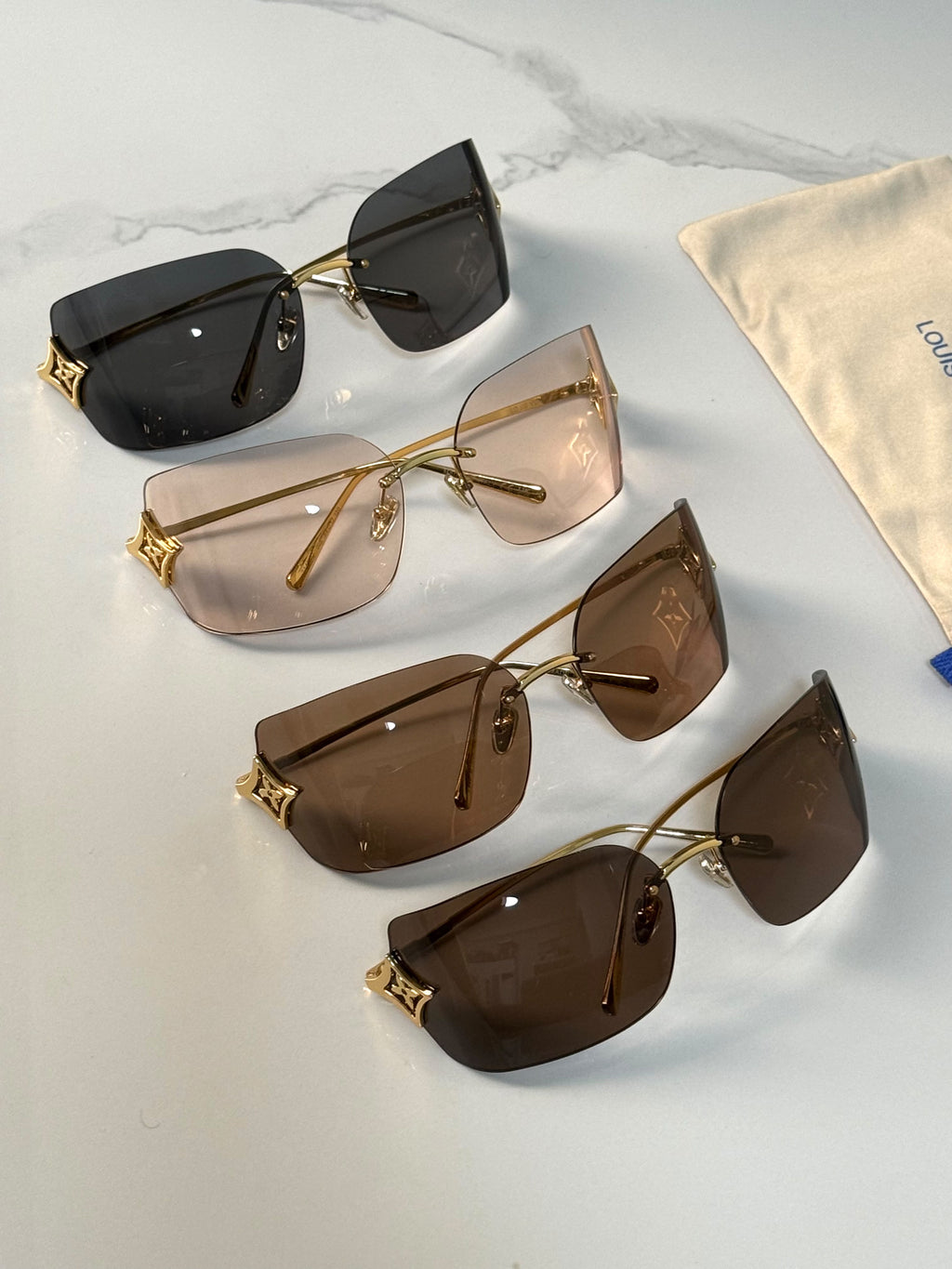 Louis Vuitton Curvy Flower Rectangle Sunglasses