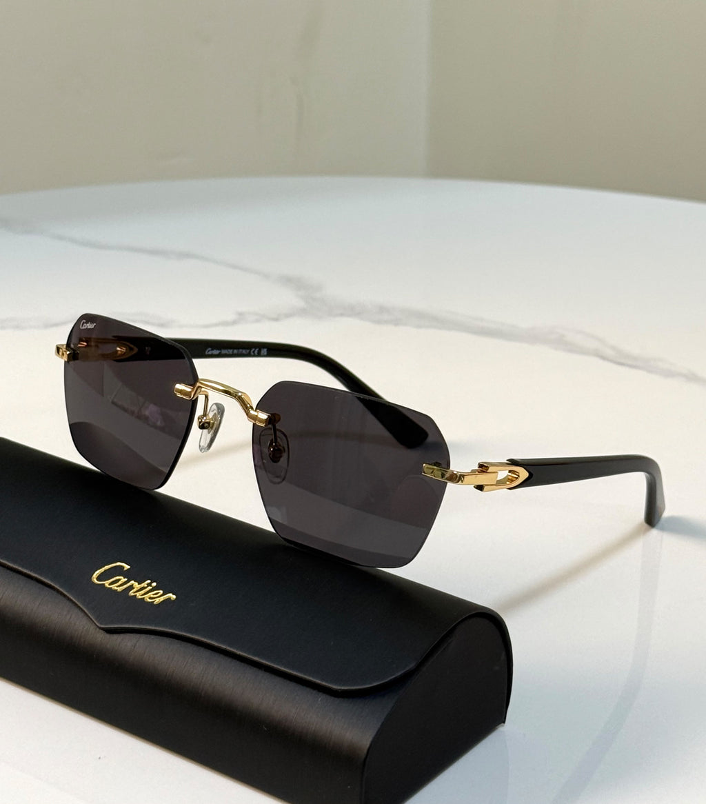 Signature C de Cartier Rimless Rectangle Sunglasses