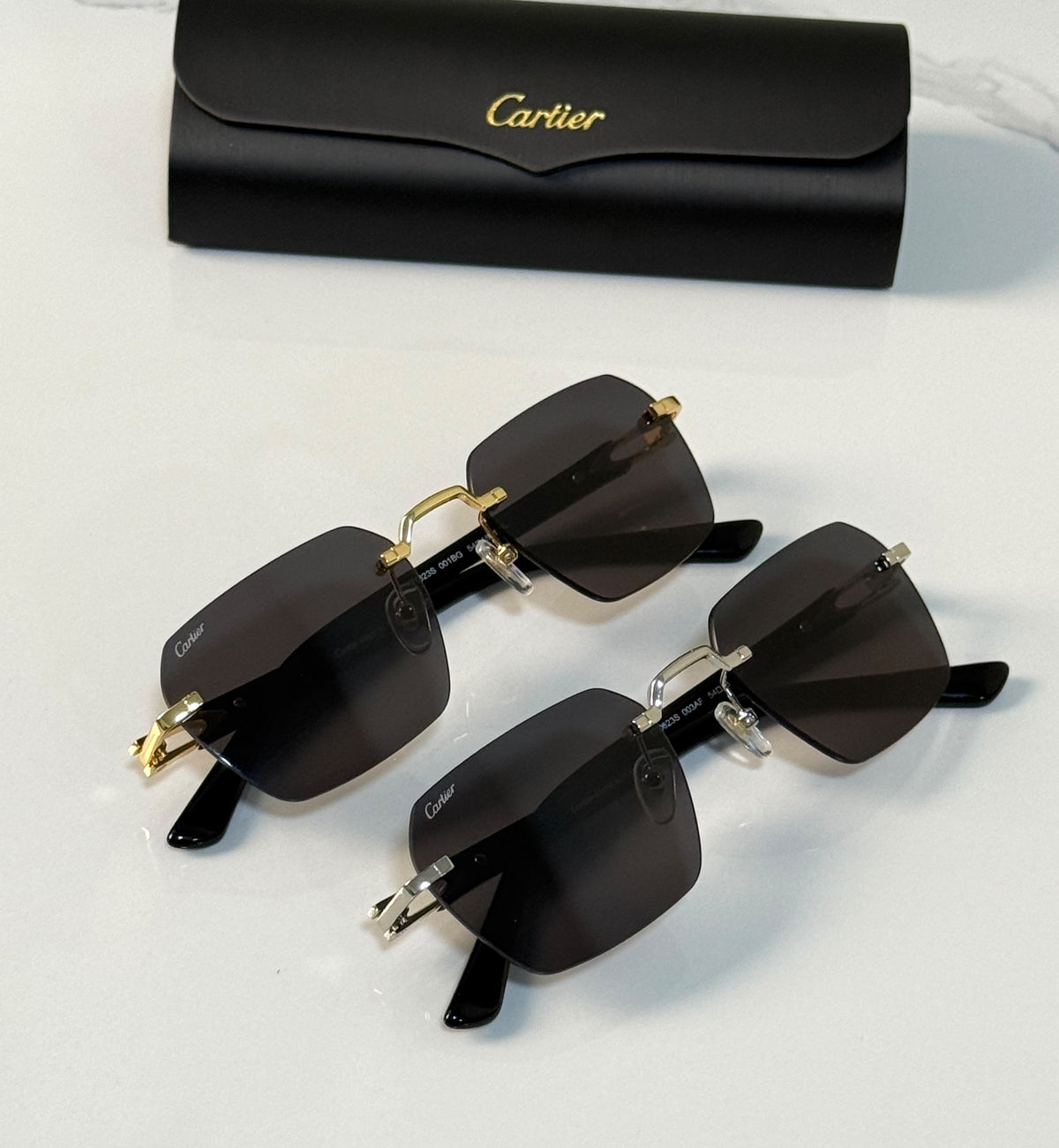 Signature C de Cartier Rimless Rectangle Sunglasses