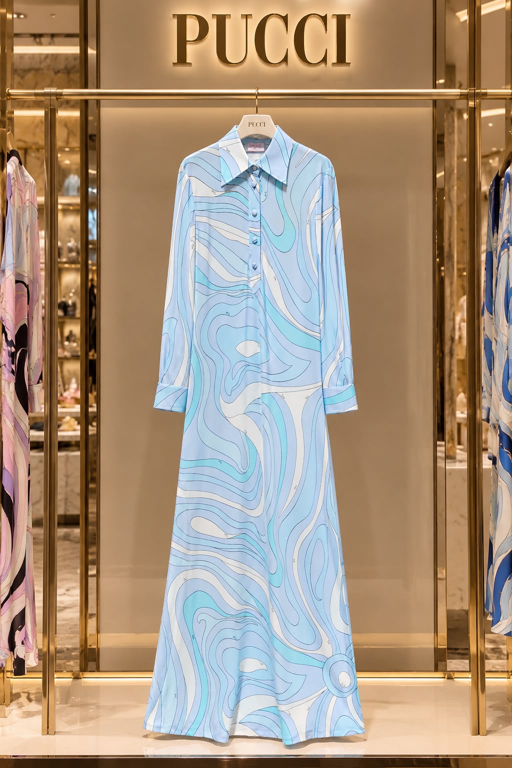 Pucci Marmo Print Chemisier Dress