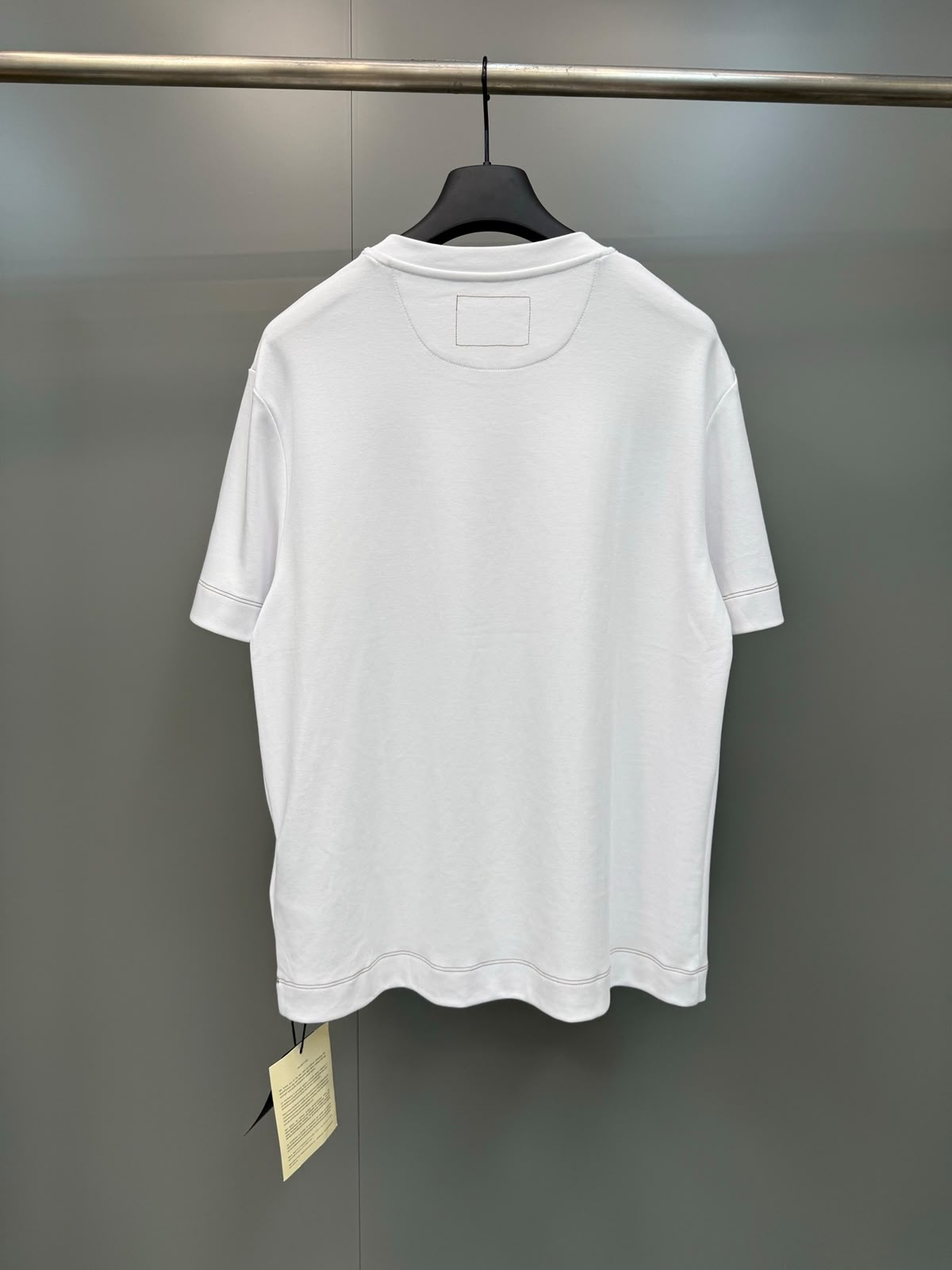 Fendi White Cotton T-Shirt with Logo Patch Pocket