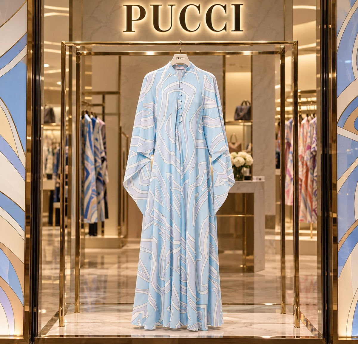 Pucci Labirinto-Print Long Kaftan