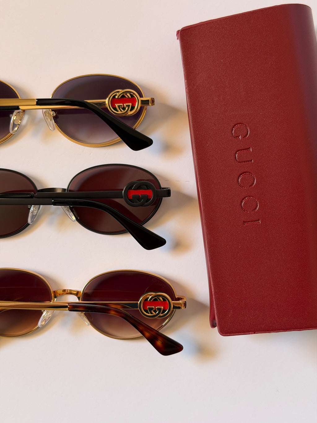 Gucci GG Cut-Out Oval Sunglasses