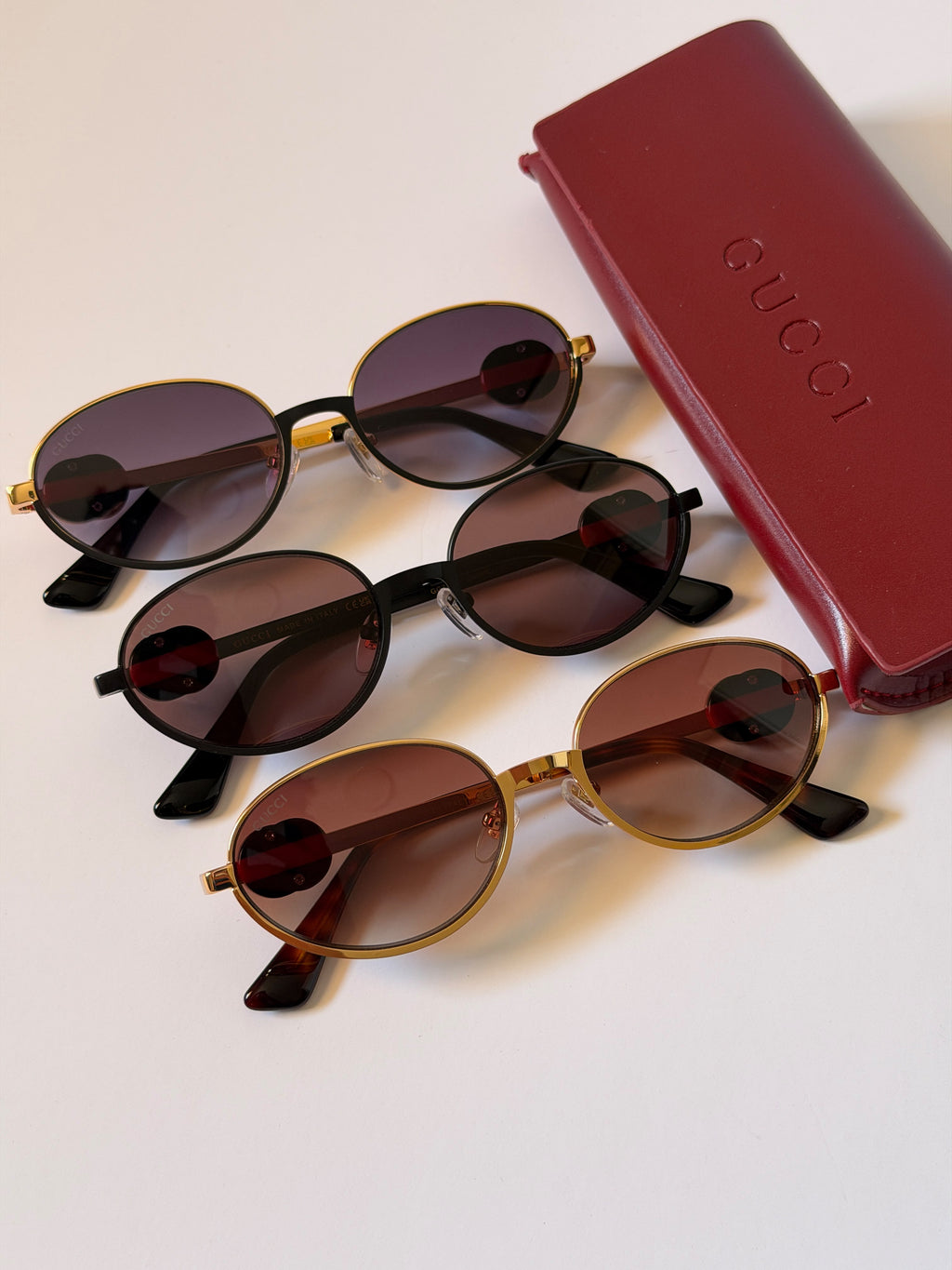 Gucci GG Cut-Out Oval Sunglasses
