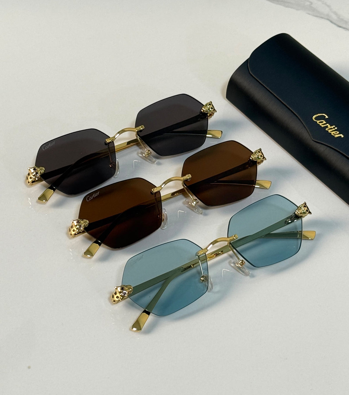 Cartier Rimless Hexagon Sunglasses