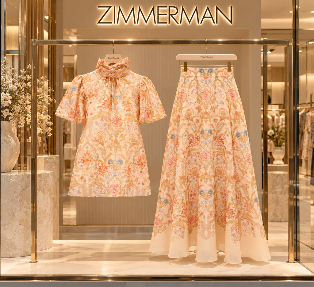 Zimmermann Valiant Bubble Blouse and Matching Valiant Circle Skirt Set