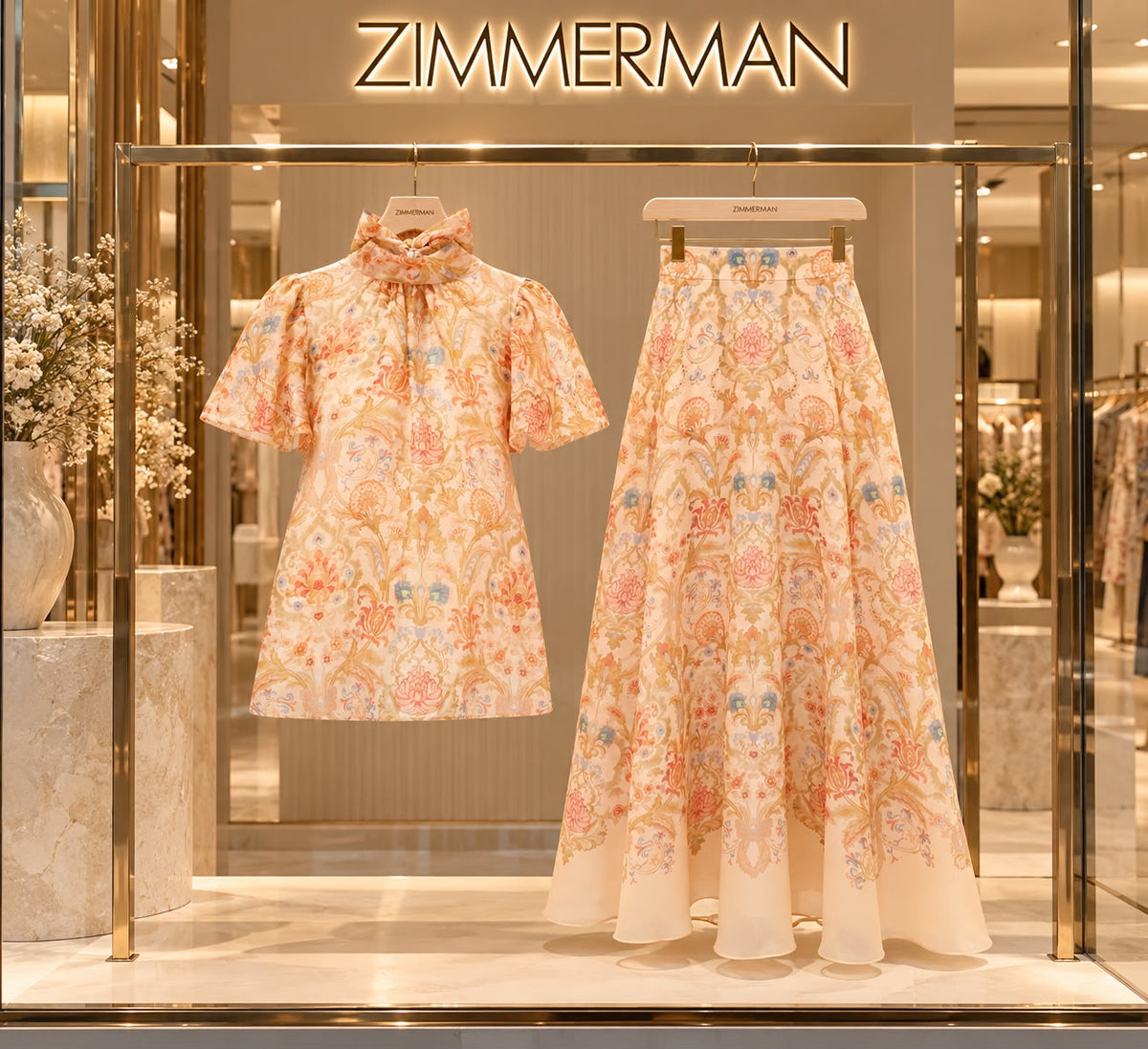 Zimmermann Valiant Bubble Blouse and Matching Valiant Circle Skirt Set