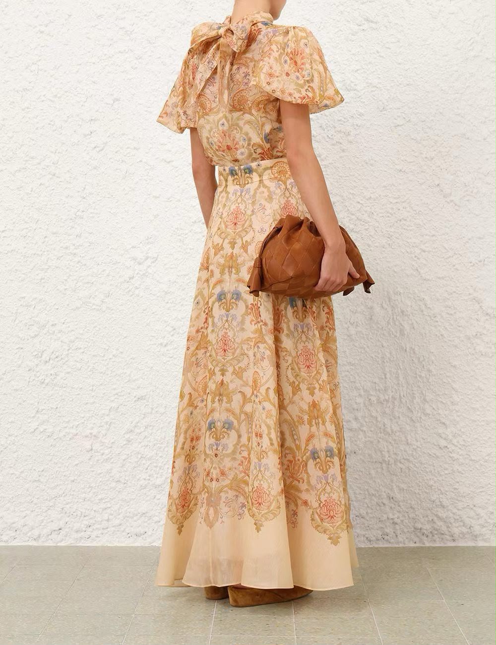 Zimmermann Valiant Bubble Blouse and Matching Valiant Circle Skirt Set