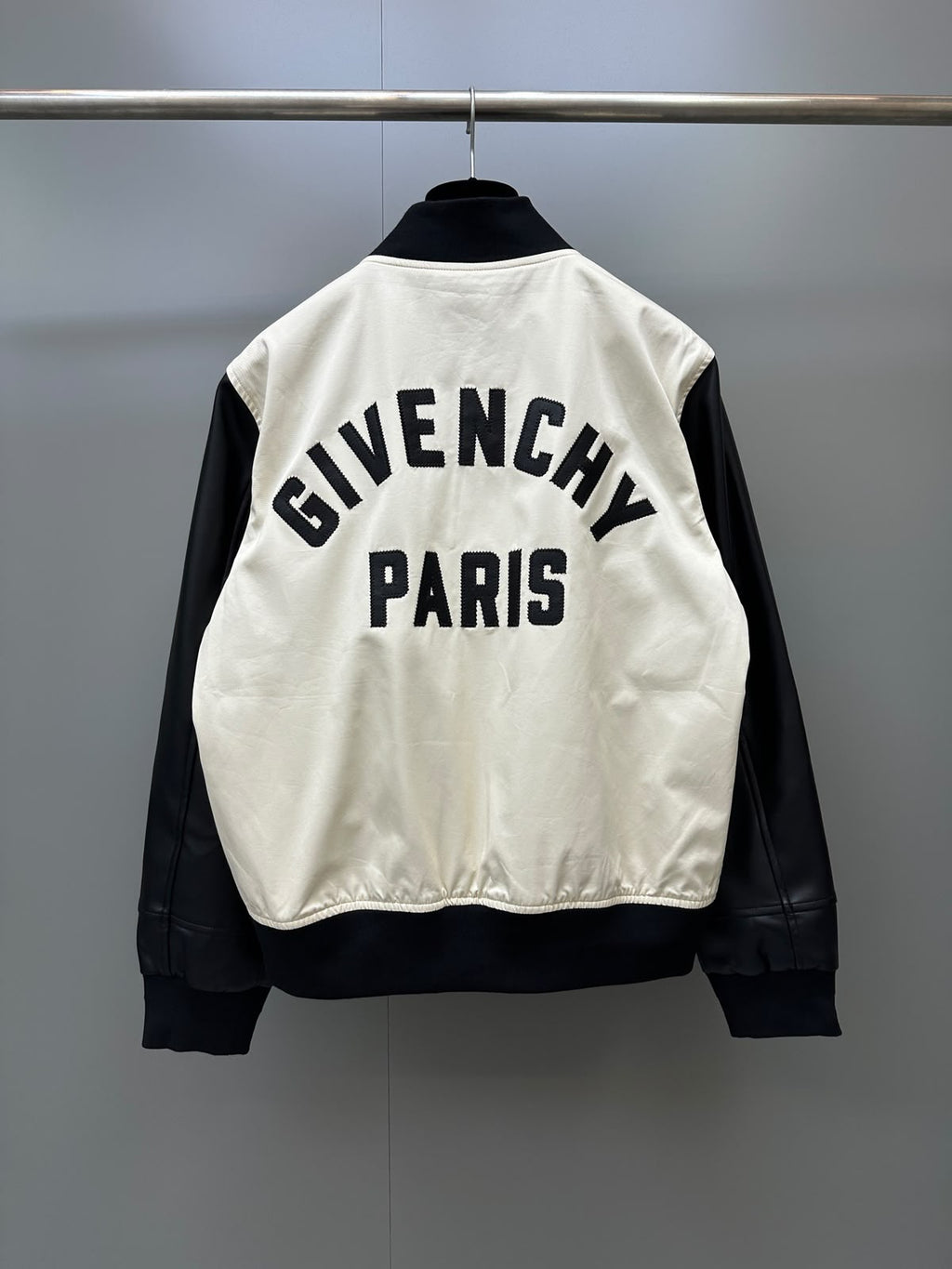 Givenchy Mix-Material Blouson with Givenchy Paris Embroidery