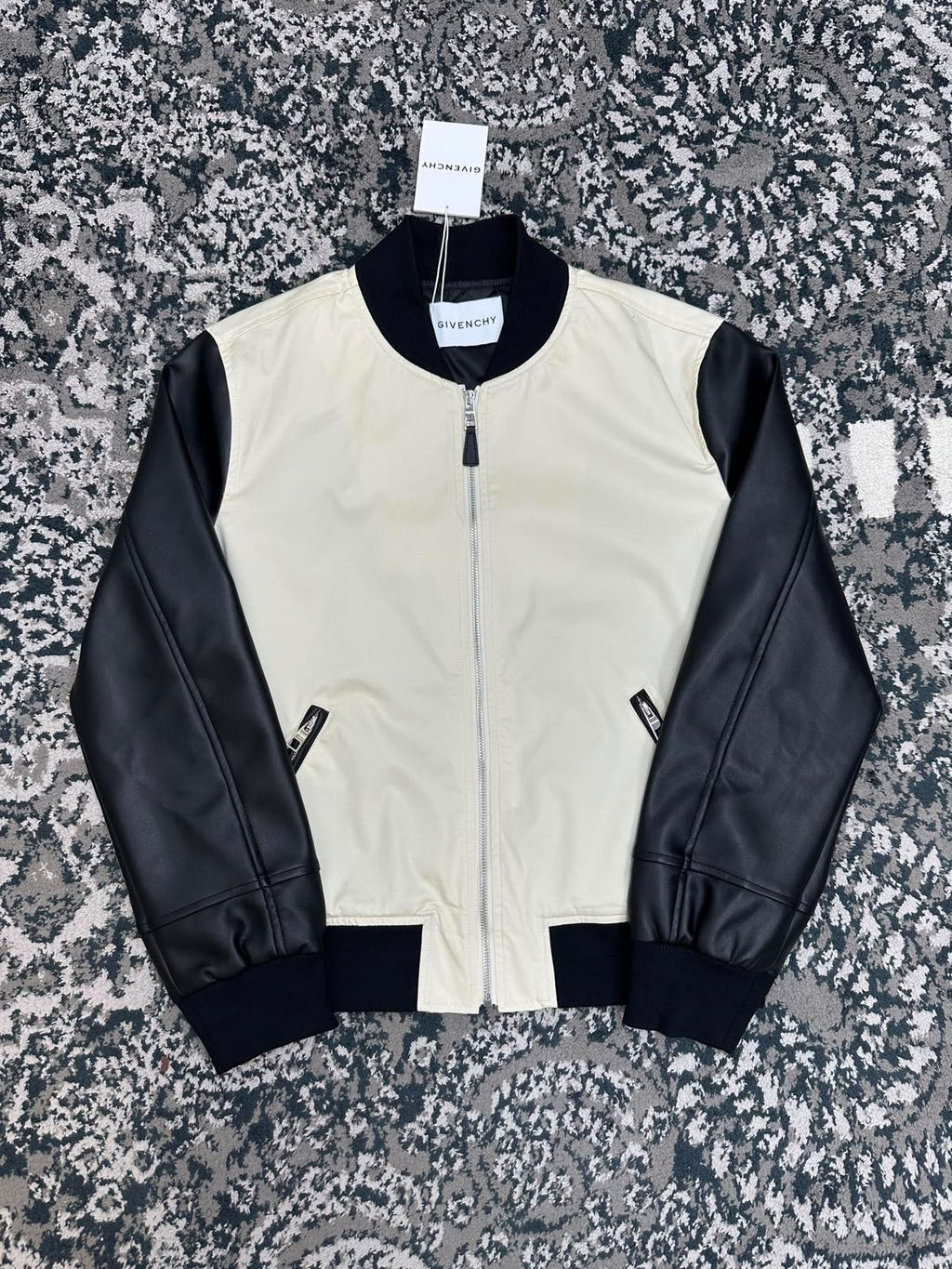 Givenchy Mix-Material Blouson with Givenchy Paris Embroidery
