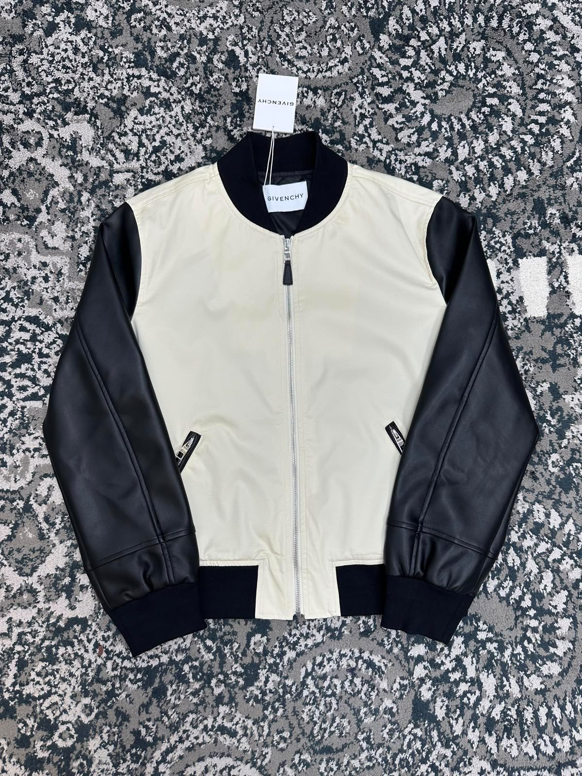 Givenchy Mix-Material Blouson with Givenchy Paris Embroidery