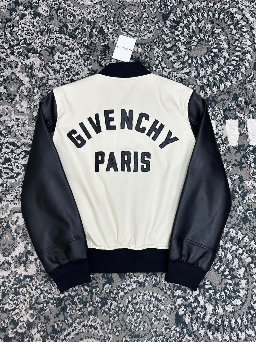 Givenchy Mix-Material Blouson with Givenchy Paris Embroidery