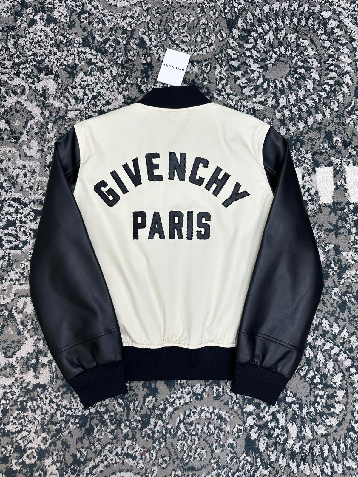 Givenchy Mix-Material Blouson with Givenchy Paris Embroidery