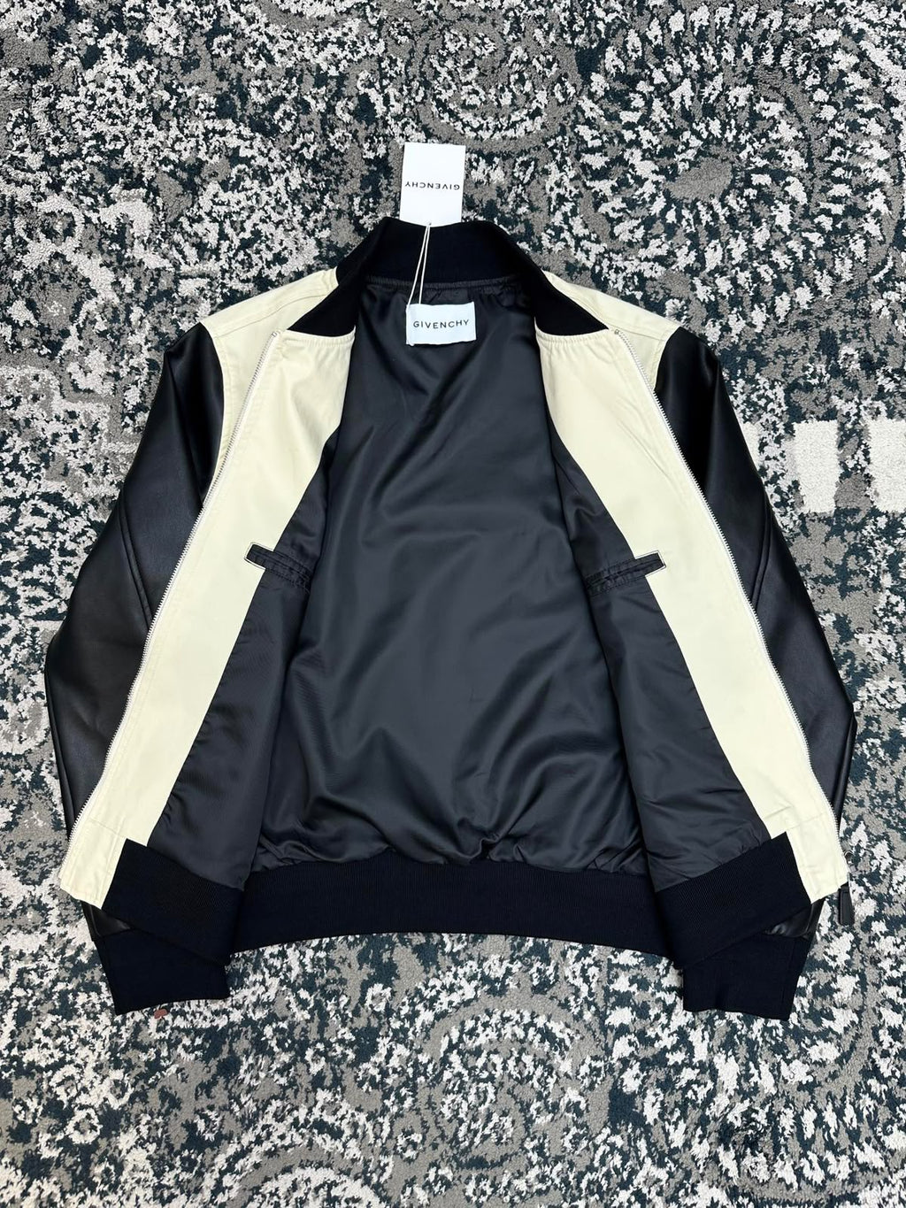 Givenchy Mix-Material Blouson with Givenchy Paris Embroidery