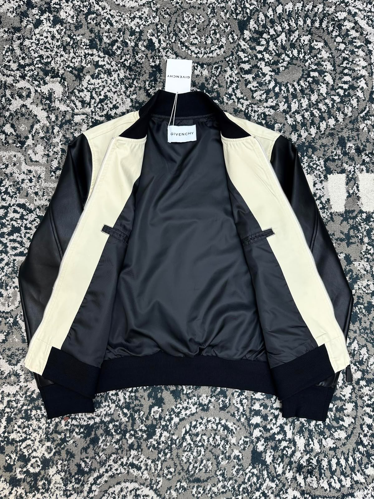 Givenchy Mix-Material Blouson with Givenchy Paris Embroidery
