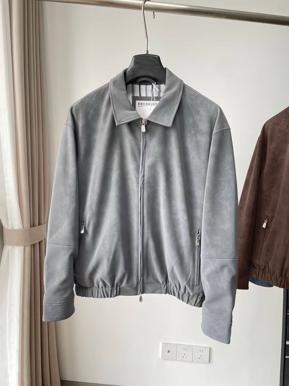 Brunello Cucinelli Suede Zip Blouson Jacket