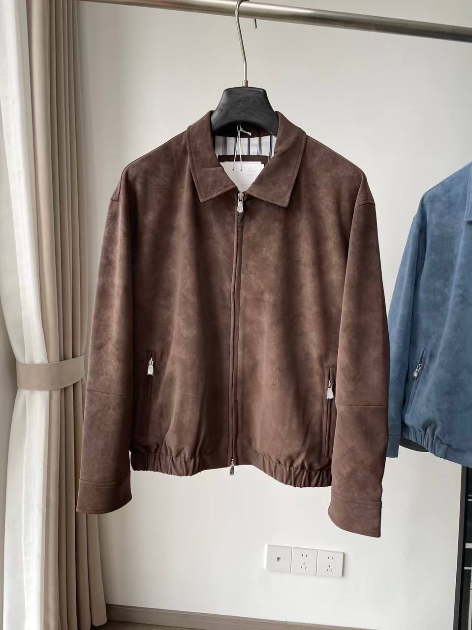Brunello Cucinelli Suede Zip Blouson Jacket