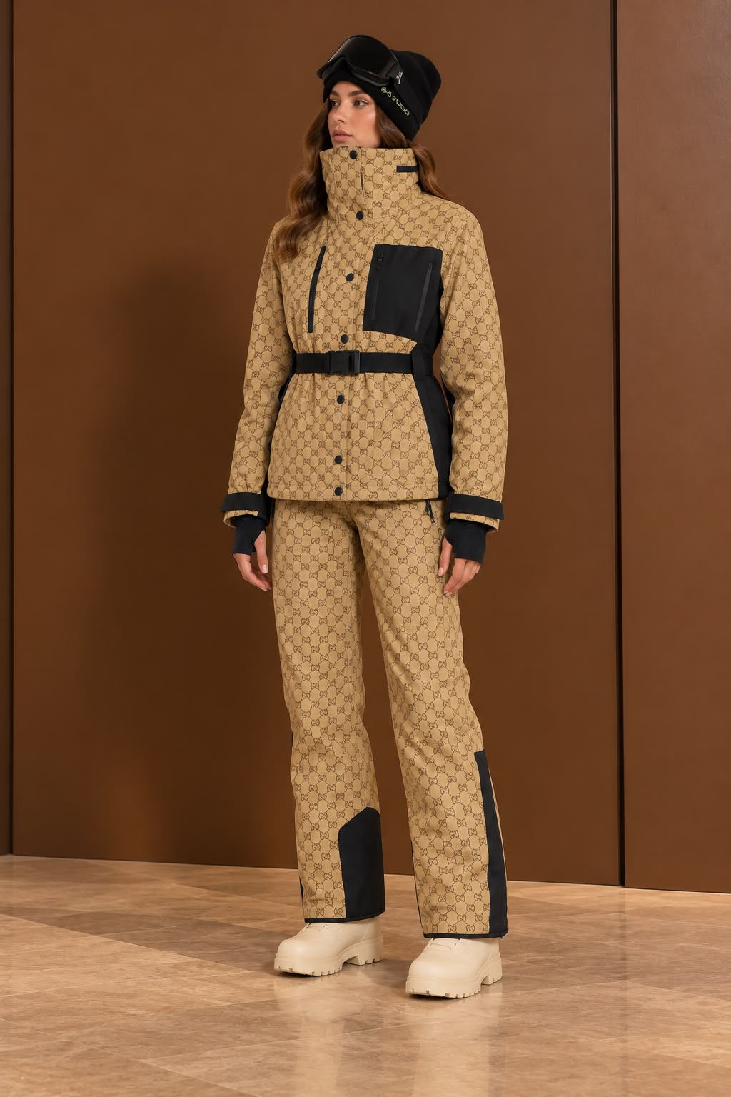 Gucci Altitude GG technical fabric jacquard ski suit